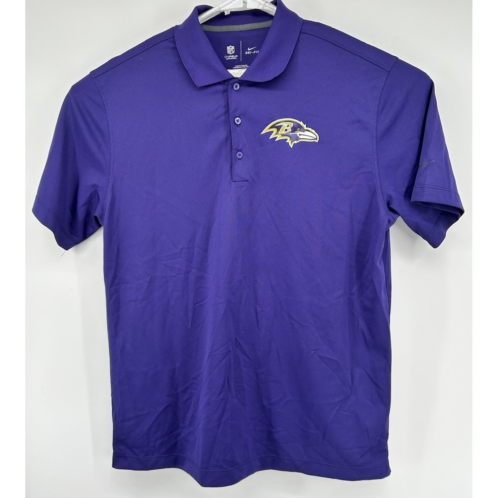 Nike Onfield Baltimore Ravens NFL Short Sleeve Polo Shirt Purple Men's Large
